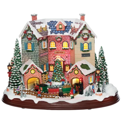 Villa navideña 30cms con iluminación LED y Musica