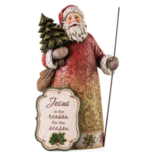 Santa con árbol de Navidad Joyful 31cm