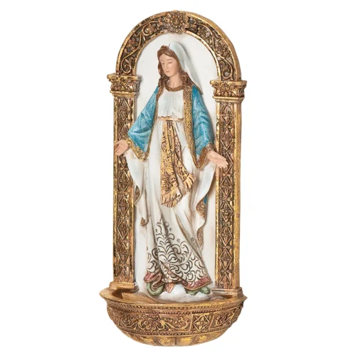 Virgen Milagrosa 30cm Fuente Para Agua Bendita