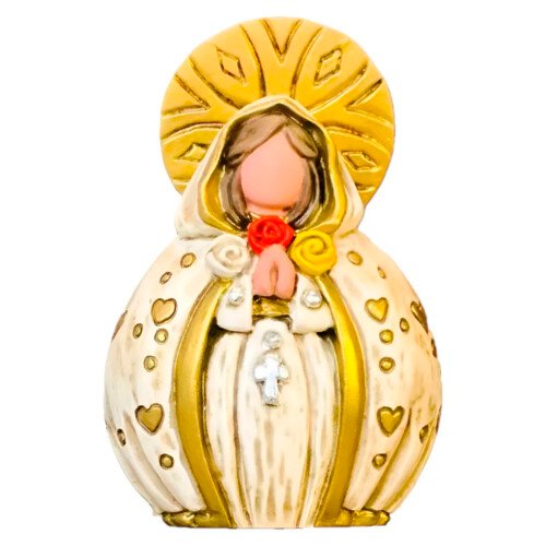 Virgen Rosa Mistica Mini 9cm, Dari & Alice, Poliresina.